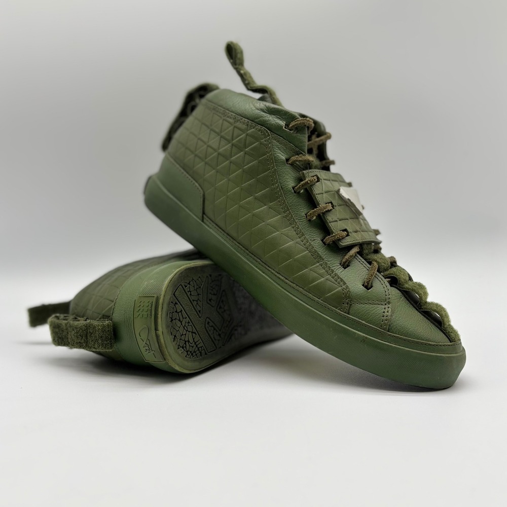 K1X Patrick Mohr‎ MK6 Olive Green Leather High Top Sneakers Mens Size 9